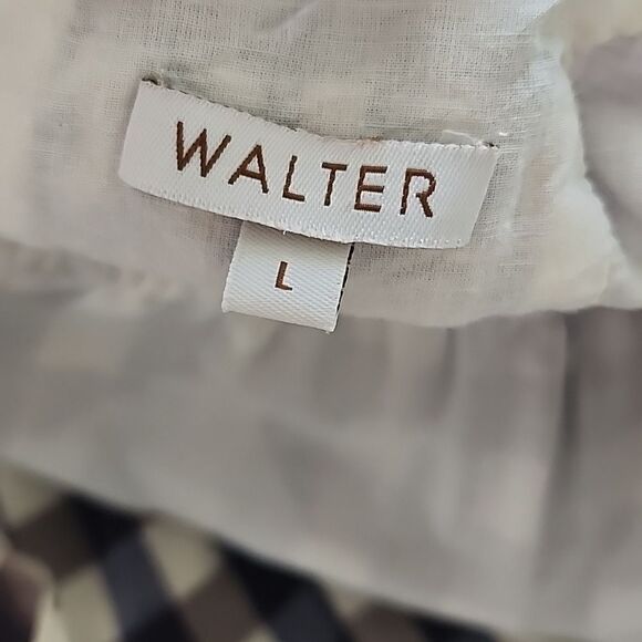 Walter Boho Lagenlook Purple Gingham Cotton Cottagecore V Neck Mini Dress L (F9) - Picture 12 of 14